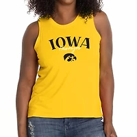 Women's Gold Iowa Hawkeyes Hannah High Neck Tank Top