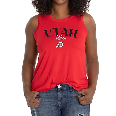 Women's Red Utah Utes Hannah High Neck Tank Top