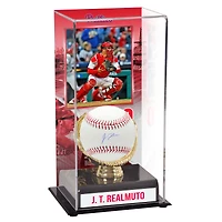 J.T. Realmuto Philadelphia Phillies Autographed Baseball and Sublimated Gold Glove Display Case with Image