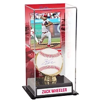 Zack Wheeler Philadelphia Phillies Autographed Baseball and Sublimated Gold Glove Display Case with Image
