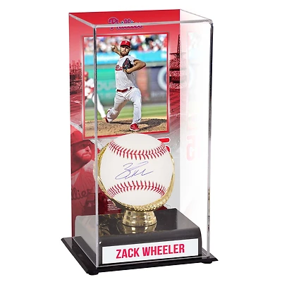 Zack Wheeler Philadelphia Phillies Autographed Baseball and Sublimated Gold Glove Display Case with Image