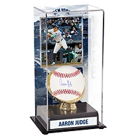 Aaron Judge New York Yankees Autographed Baseball and Sublimated Gold Glove Display Case with Image