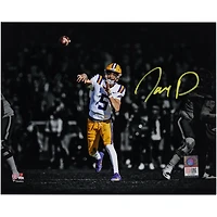Jayden Daniels LSU Tigers Autographed 8" x 10" Throwing Spotlight Photograph