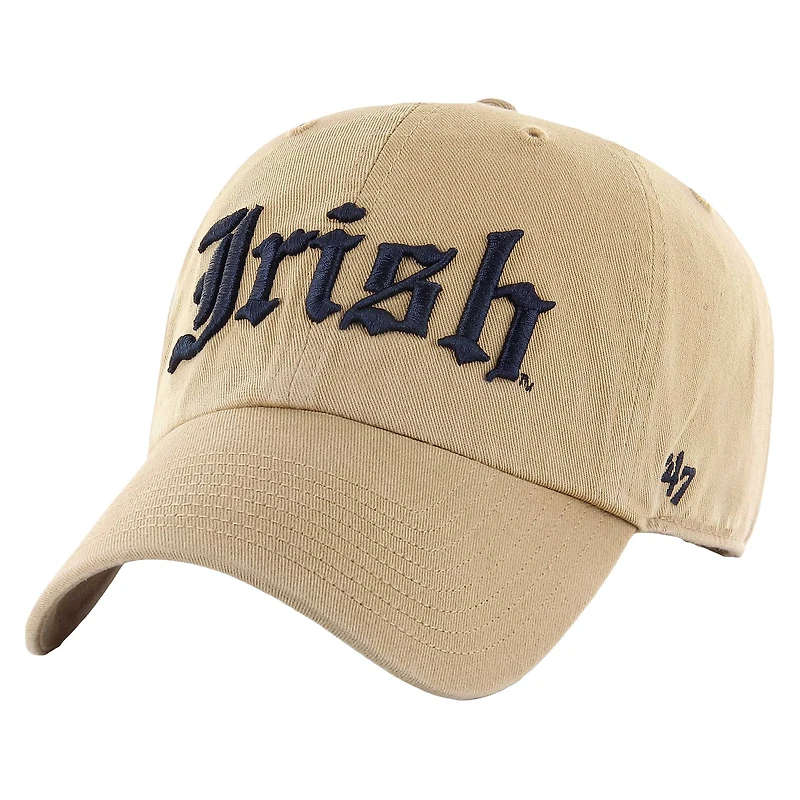 Men's '47 Khaki Notre Dame Fighting Irish Vault Clean Up Adjustable Hat