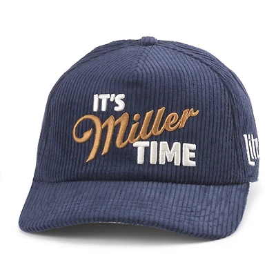 Men's American Needle Navy Miller Lite Balsam Wide Whale Corduroy Adjustable Hat