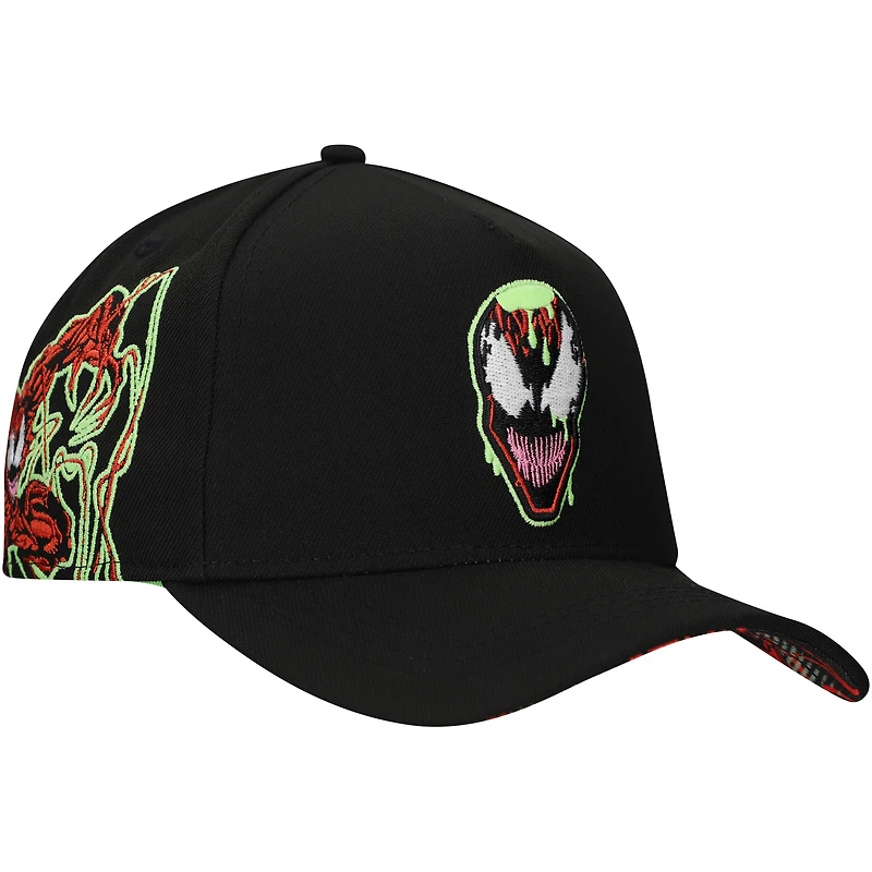 Men's Black Carnage Glow-in-the-Dark Radioactive A-Frame Adjustable Hat