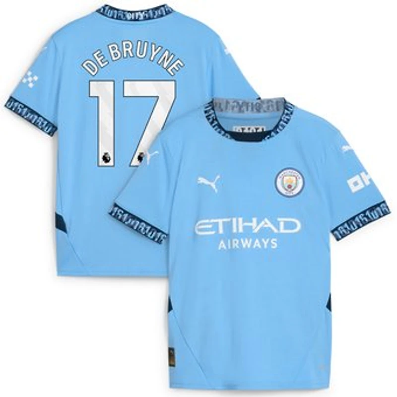 Youth Puma Kevin De Bruyne Light Blue Manchester City 2024/25 Home Replica Player Jersey