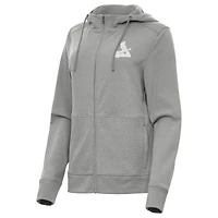 Women's Antigua Heather Gray St. Louis Cardinals Seeker Full-Zip Hoodie Jacket