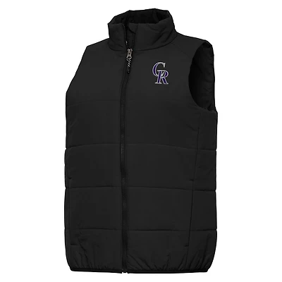 Women's Antigua Black Colorado Rockies Experience Full-Zip Vest