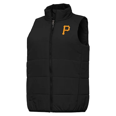 Women's Antigua Black Pittsburgh Pirates Experience Full-Zip Vest