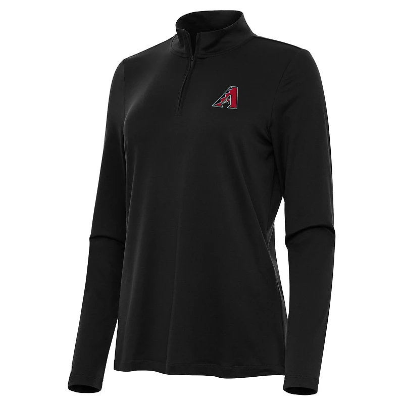 Women's Antigua Black Arizona Diamondbacks Reprocess Quarter-Zip Top