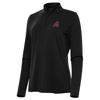 Women's Antigua Black Arizona Diamondbacks Reprocess Quarter-Zip Top