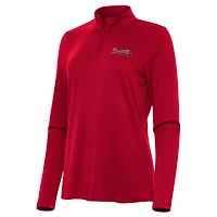 Women's Antigua Red Atlanta Braves Reprocess Quarter-Zip Top