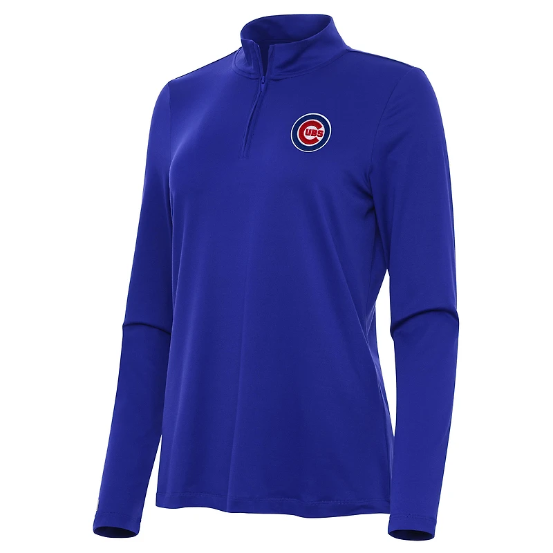 Women's Antigua Royal Chicago Cubs Reprocess Quarter-Zip Top