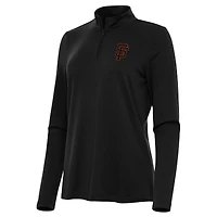 Women's Antigua Black San Francisco Giants Reprocess Quarter-Zip Top