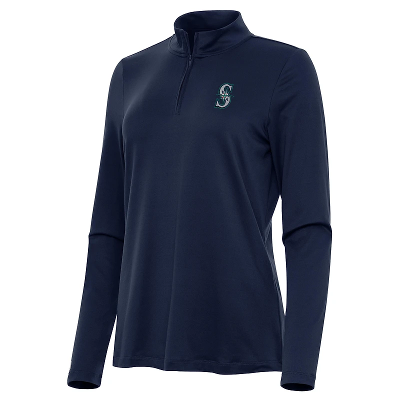 Women's Antigua Navy Seattle Mariners Reprocess Quarter-Zip Top