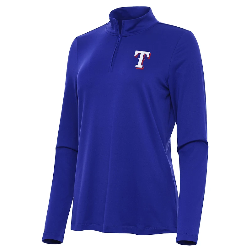 Women's Antigua Royal Texas Rangers Reprocess Quarter-Zip Top