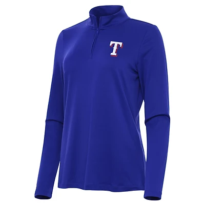 Women's Antigua Royal Texas Rangers Reprocess Quarter-Zip Top
