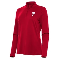 Women's Antigua Red Philadelphia Phillies Reprocess Quarter-Zip Top