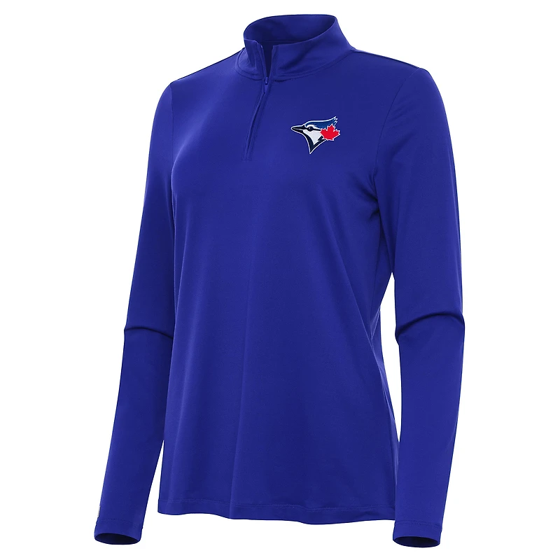 Women's Antigua Royal Toronto Blue Jays Reprocess Quarter-Zip Top