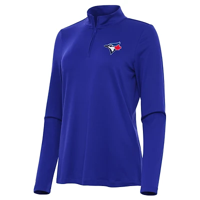 Women's Antigua Royal Toronto Blue Jays Reprocess Quarter-Zip Top