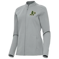 Women's Antigua Gray Athletics Regard Full-Zip Jacket