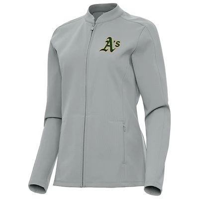 Women's Antigua Gray Athletics Regard Full-Zip Jacket
