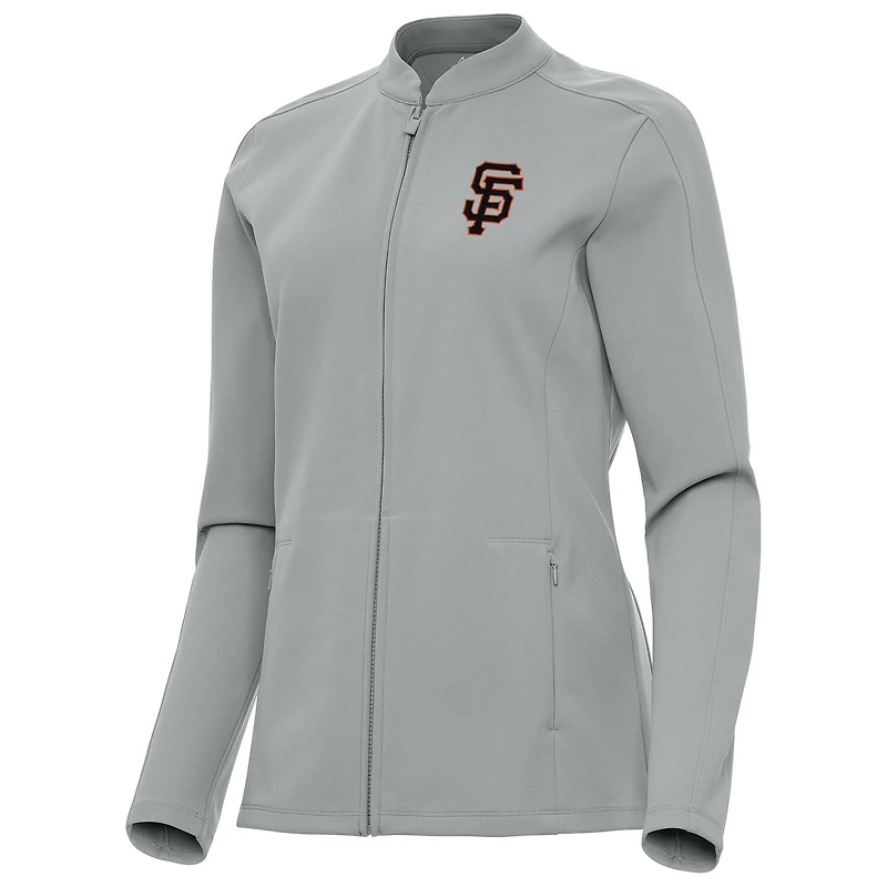 Women's Antigua  Gray San Francisco Giants Regard Full-Zip Jacket