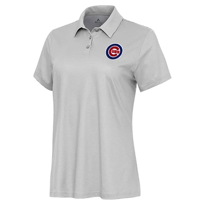 Women's Antigua White/Gray Chicago Cubs Rings Polo
