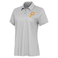 Women's Antigua White/Gray Pittsburgh Pirates Rings Polo