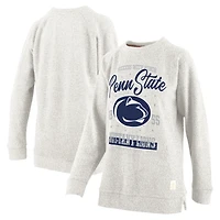 Women's Pressbox Oatmeal Penn State Nittany Lions Plus Size Comfy Cairo Terry Pullover Sweatshirt