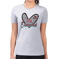 Women's G-III 4Her by Carl Banks Heather Gray Arizona Diamondbacks Super-Slim Fit Lightweight Leopard Heart T-Shirt