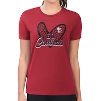 Women's G-III 4Her by Carl Banks Red St. Louis Cardinals Super-Slim Fit Lightweight Leopard Heart T-Shirt