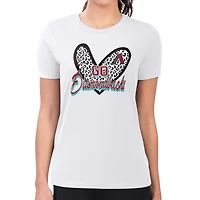 Women's G-III 4Her by Carl Banks White Arizona Diamondbacks Super-Slim Fit Lightweight Leopard Heart T-Shirt