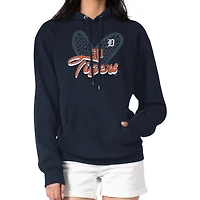 Women's G-III 4Her by Carl Banks Navy Detroit Tigers Leopard Heart Pullover Hoodie