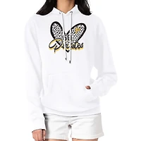 Women's G-III 4Her by Carl Banks White Pittsburgh Pirates Leopard Heart Pullover Hoodie