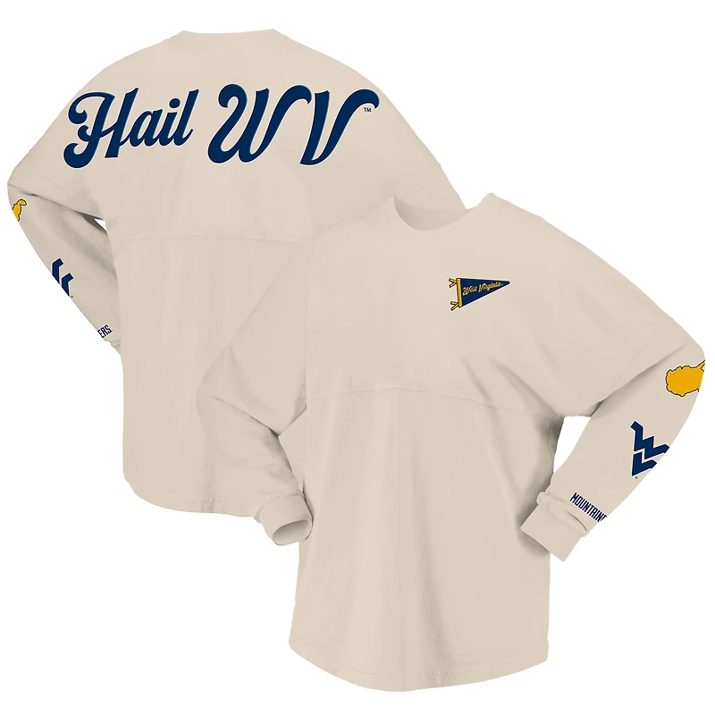 Women's Spirit Jersey Natural West Virginia Mountaineers Local Long Sleeve T-Shirt