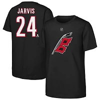 Youth Seth Jarvis Black Carolina Hurricanes  Player Name & Number T-Shirt