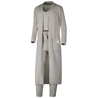 Women's Tan Alabama Crimson Tide Three-Piece Fuzzy Knit Cropped Tank Top, Jogger Pants & Longline Cardigan Set