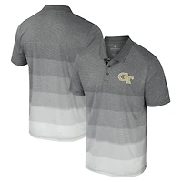 Men's Colosseum Gray Georgia Tech Yellow Jackets Striped Mesh Polo