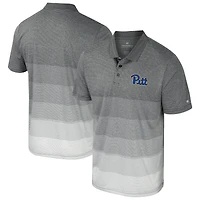 Men's Colosseum Gray Pitt Panthers Striped Mesh Polo