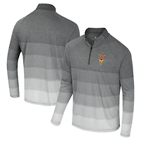 Men's Colosseum  Gray Arizona State Sun Devils AI Striped Mesh Quarter-Zip Raglan Windshirt