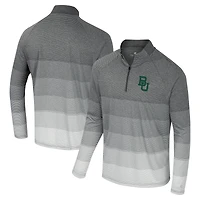Men's Colosseum  Gray Baylor Bears AI Striped Mesh Quarter-Zip Raglan Windshirt