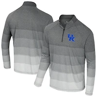 Men's Colosseum  Gray Kentucky Wildcats AI Striped Mesh Quarter-Zip Raglan Windshirt