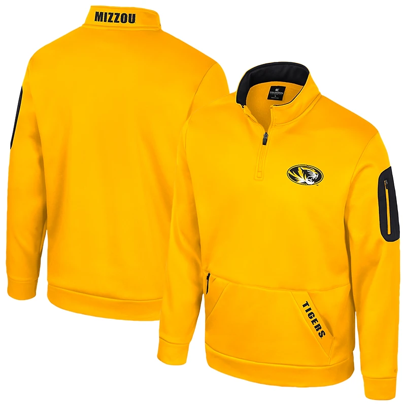 Men's Colosseum Gold Missouri Tigers Mainframe Quarter-Zip Fleece Jacket