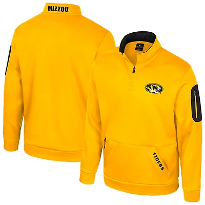 Men's Colosseum Gold Missouri Tigers Mainframe Quarter-Zip Fleece Jacket