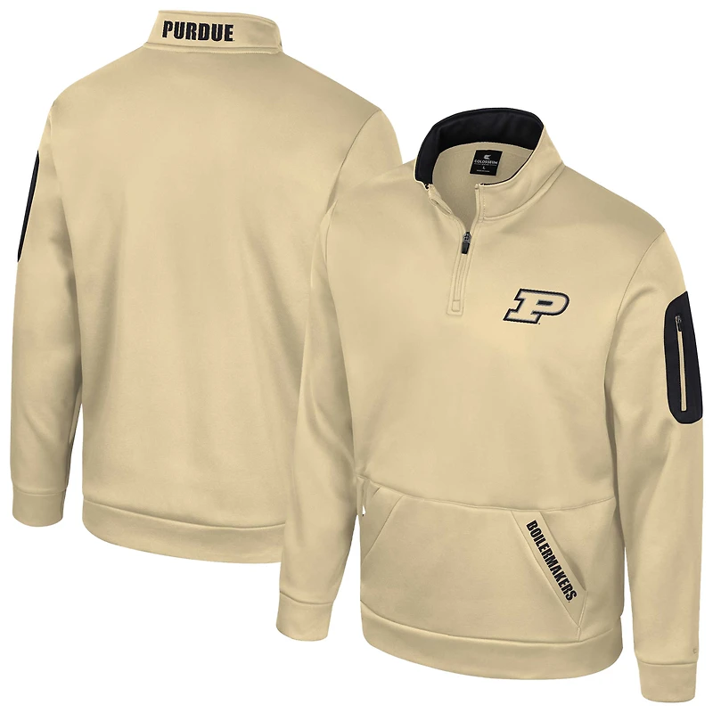 Men's Colosseum Gold Purdue Boilermakers Mainframe Quarter-Zip Fleece Jacket