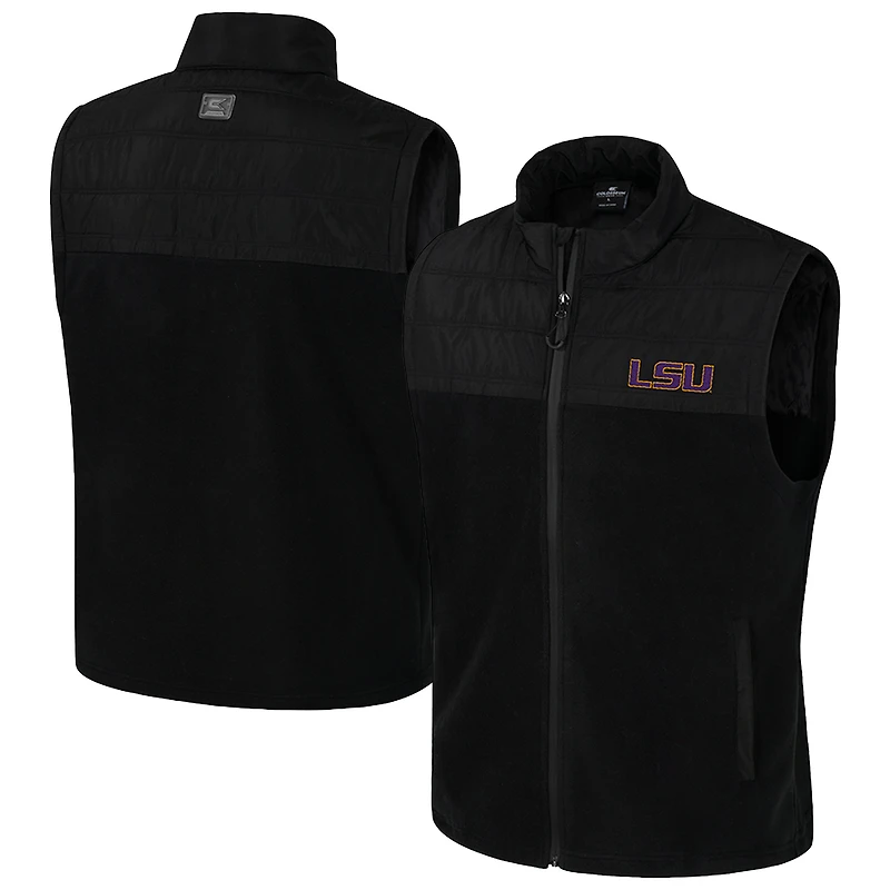 Men's Colosseum Black LSU Tigers Block The Sun Full-Zip Vest