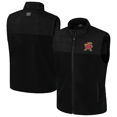 Men's Colosseum Black Maryland Terrapins Block The Sun Full-Zip Vest