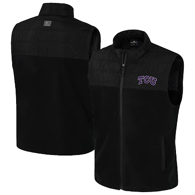 Men's Colosseum Black TCU Horned Frogs Block The Sun Full-Zip Vest